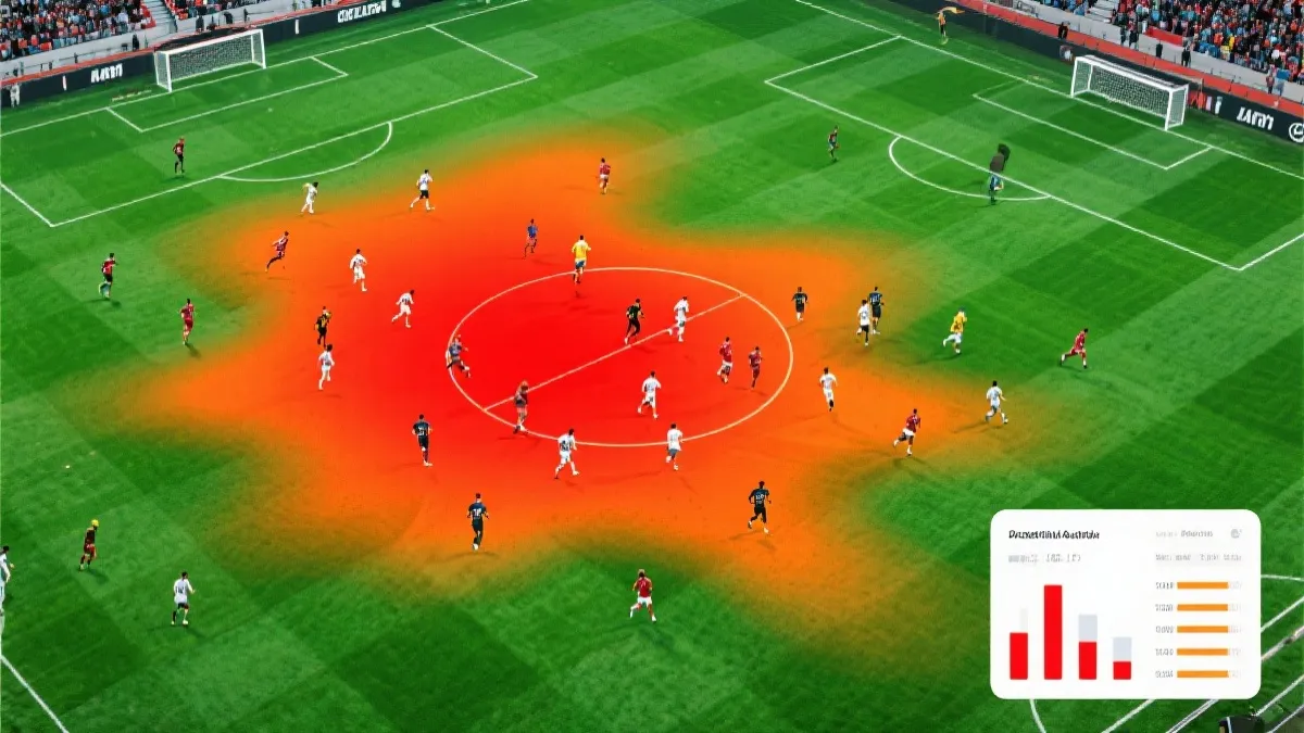 球员热区图与平均站位示意：边后卫前插与中场覆盖区域